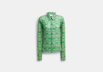 Coach Brain Dead Printed Mesh Button Up Shirt