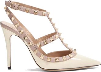 Valentino Garavani Womens Rockstud Pumps - Ivory Calf Leather - Size 34.5 EU/IT