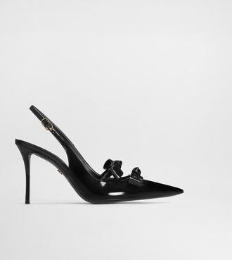 Dolce & Gabbana Calfskin Slingback - Woman Pumps And Slingback Black Leather 36.5