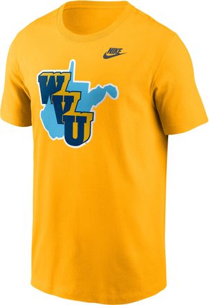 Nike West Virginia 1965 Throwback Nike Mens College T-Shirt in Yellow | N19976IWVV-0T2
