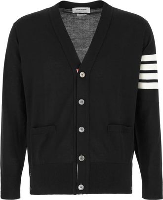 Thom Browne Stijlvolle Gebreide Collectie - Heren - Vesten - Zwart - S - Wol - Truien & Vesten