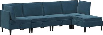 vidaXL Juego De Muebles De Sal&oacute;n 5 Uds. Azul Terciopelo Vidaxl