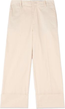 Oltre Katoenmix Cropped Broek - Dames - Wijde Broeken - Beige - 4XL - Katoen - Broeken