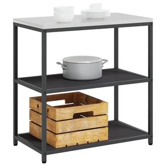 Berkfield Home Kitchen Storage Shelf with Storage Black Steel