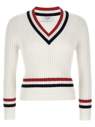 Thom Browne Mens Rwb Intarsia Sweater