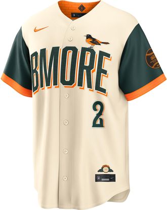 Nike Gunnar Henderson Baltimore Orioles City Connect Nike Mens MLB Stadium Jersey in Brown | RE260H3GOL9-XG9