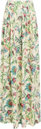 Etro Floral-print Cotton-poplin Maxi Skirt - Multicoloured 1 - 42 (UK10 / S)