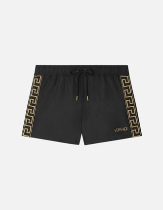 Versace Mens GRECCA BRANDED SWIMSHORTS - Black - Size: 5