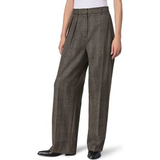 Rag & Bone Francine Plaid Virgin Wool Pants in Brownplaid at Nordstrom Rack, Size 16