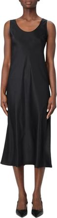 Max Mara Zijden Slip Midi Jurk - Dames - Casual kleedjes - Zwart - XS - Kleedjes