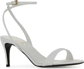 Prada Womens White Leather Sandals Bianco Sandali