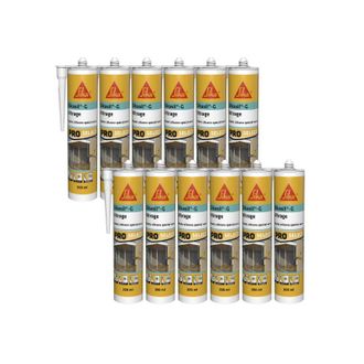 Sika Sika - Juego De 12 Selladores De Silicona El&aacute;stica Sil G - Transparente - 300ml