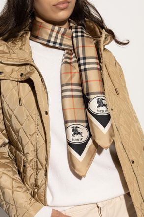 Burberry Silk Scarf, Unisex, Beige