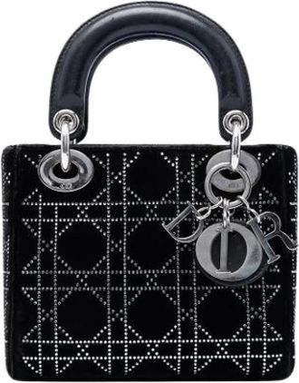 Dior Pre-owned Lady Satchel - Dames - Vintage Handtas - Zwart - ONE Size - Satijn - Vintage