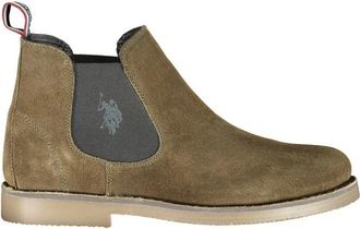 U.S.Polo Association Groene Leren Heren Enkellaars - Heren - Chelseaboots - Groen - 45 EU - Schoenen