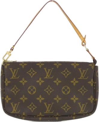Louis Vuitton Marron Coated Canvas Pochette Pouch (Pre-Owned)