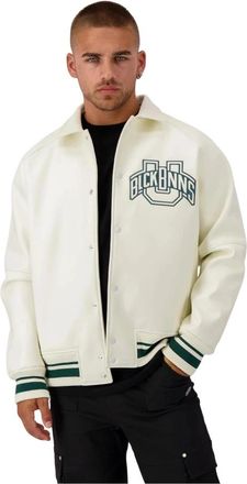 Black Bananas Leather University Jack - Heren - Zomerjassen - Beige - S - Leer - Jassen