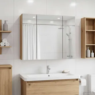 vidaXL Vidaxl Mobiletto Per Specchio Da Bagno Rovere Artigianale