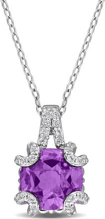 Delmar Semiprecious Stone & White Topaz Pendant Necklace in Purple at Nordstrom Rack