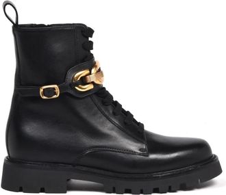 Baldinini Combat Boot - Dames - Veterlaarzen - Zwart - 37 EU - Leer - Schoenen