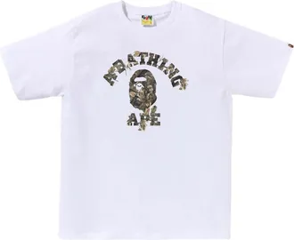 A Bathing Ape Tree Edge Camo College T-Shirt White Brown 1L80-110-030-WHTBRN