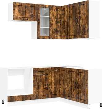vidaXL Unidad De Cocina Lucca 8 Uds. Roble Ahumado Vidaxl