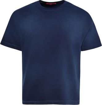 The Elder Statesman T-shirt con effetto schiarito - Blu