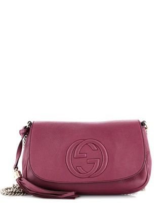 Gucci Soho Chain Leather Medium crossbody bag - Paars