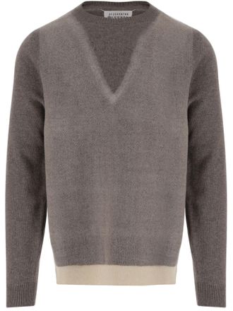 Maison Margiela Color-Block Wool Sweater with Iconic Four Stitches