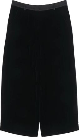 Giorgio Armani Wide Broeken - Dames - Wijde Broeken - Zwart - M - Leer - Broeken