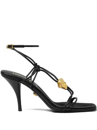 Versace 85mm La Medusa sandals - women - Lambskin/Goat Skin/Calf Leather/Calf Leather - 37.5 - Black