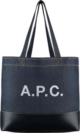 A.P.C. Tote Axel EW - Heren - Shoppers - Blauw - ONE Size - Katoen - Tassen