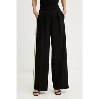 Patrizia Pepe Broeken, Dames, Zwart, M, Leer, Wijde broek