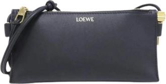Loewe Pre-owned Hoya Pouch Calf Shoulder Bag - Dames - Vintage Schoudertas - Zwart - ONE Size - Leer - Vintage
