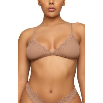 SKIMS Fits Everybody Lace Triangle Bralette in Sienna at Nordstrom, Size 3X