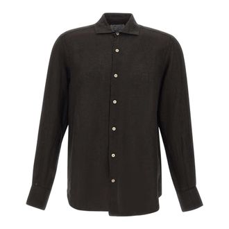 MC2 Saint Barth Heren, Overhemden, Zwart, Maat: XL Linnen