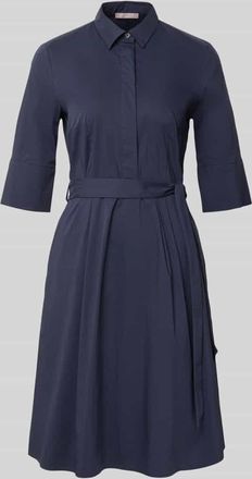 Christian Berg Knielanges Hemdblusenkleid mit Bindeg&uuml;rtel in Marine, Gr&ouml;&szlig;e 34