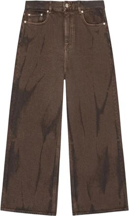 Ganni Overdyed Heavy Denim Baggy Jeans - Dames - Loose Fit Jeans - Bruin - W27 - Denim - Jeans