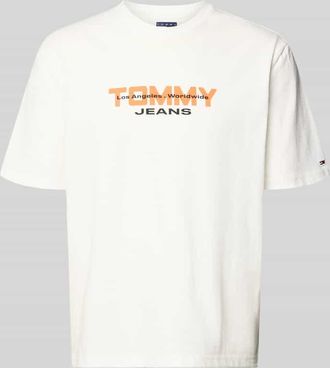 Tommy Jeans Regular Fit T-Shirt aus reiner Baumwolle in Offwhite, Gr&ouml;&szlig;e XXL
