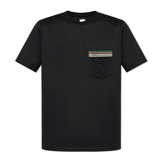 Paul Smith Tops, Heren, Zwart, XL, Katoen, T-shirt met Zak