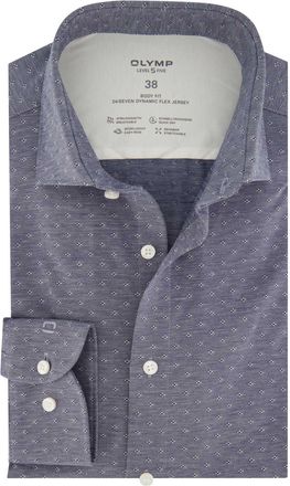 Olymp Katoenen Olymp overhemd geprint blauw body fit