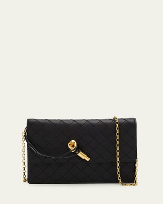 Bottega Veneta Knot Leather Pouch Bag