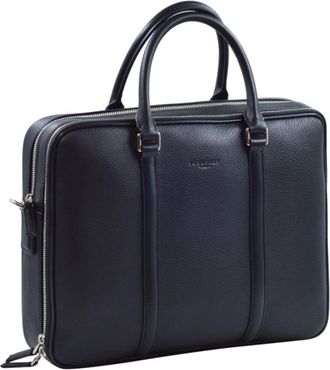 Pourchet Tassen, Heren, Blauw, ONE Size, Leer, Ethan Aktetas