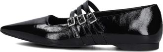 Vagabond Elegante ballerinas met zilveren gespen - Dames - Ballerinas - Zwart - 40 EU - Leer - Schoenen