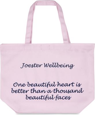 Generic Joester Wellbeing - Cotton/Canvas Tote Bag. (Quote 8: One beautiful heart is better than a thousand beautiful faces, Pretty in Pink)