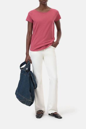 Closed Womens Cotton T-Shirt In Cherry Red