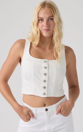 Levi's Audra Seamed Lightweight Top - Donna - XS - Bianco / Tooth Fairy Lightweight