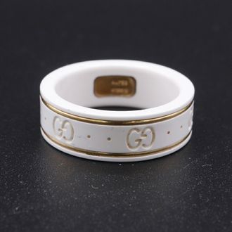 Gucci White Yellow Gold Yellow Gold (18K) Band Ring (Pre-Owned)