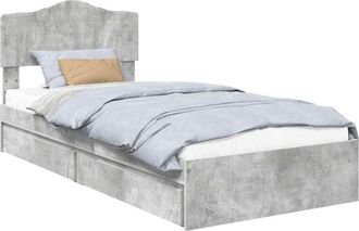 vidaXL Storage Bed Concrete Grey 100 x 200 cm Engineered Wood vidaXL
