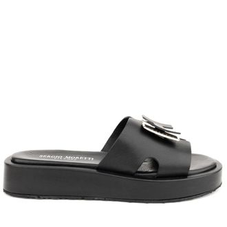 Sergio Moretti black casual open slippers